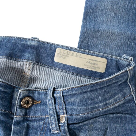 Diesel Super Slim Skinny Low Waist W 23 L 32 Faded Denim Biker Tall Grupee - Picture 5 of 14